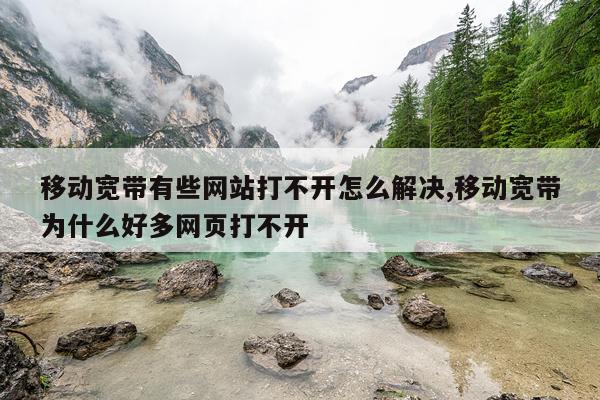 移动宽带有些网站打不开怎么解决,移动宽带为什么好多网页打不开