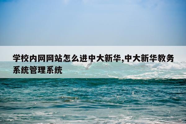 学校内网网站怎么进中大新华,中大新华教务系统管理系统