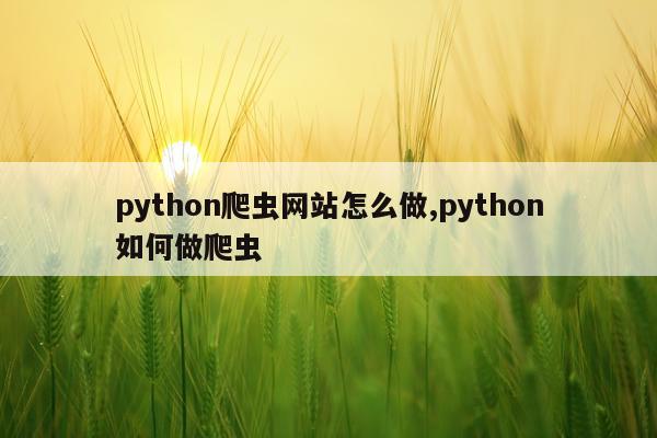 python爬虫网站怎么做,python如何做爬虫