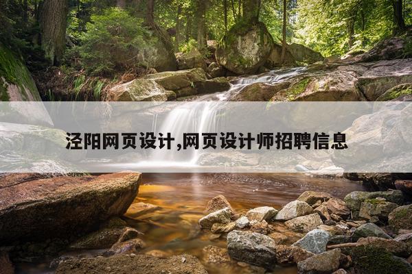 泾阳网页设计,网页设计师招聘信息