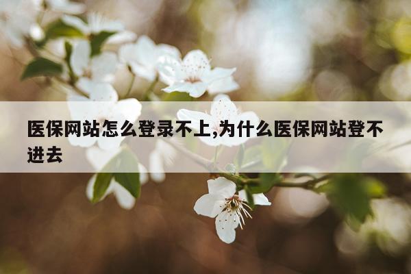 医保网站怎么登录不上,为什么医保网站登不进去