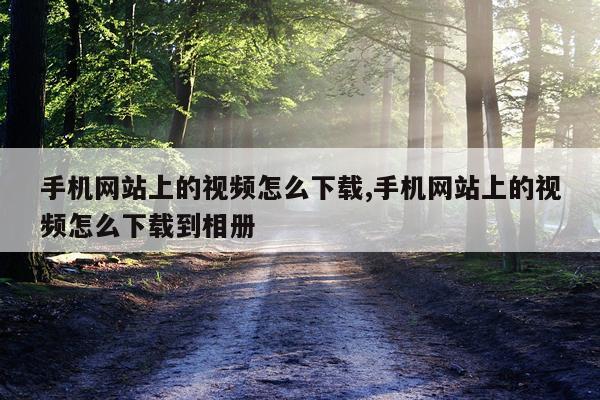 手机网站上的视频怎么下载,手机网站上的视频怎么下载到相册