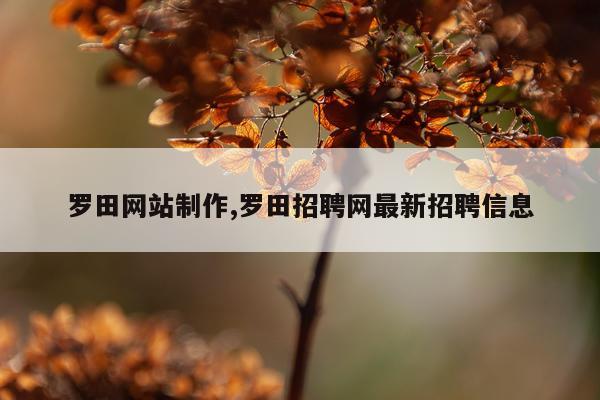 罗田网站制作,罗田招聘网最新招聘信息