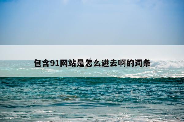 包含91网站是怎么进去啊的词条