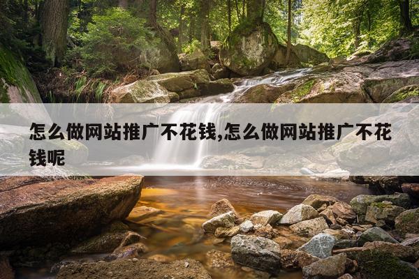 怎么做网站推广不花钱,怎么做网站推广不花钱呢
