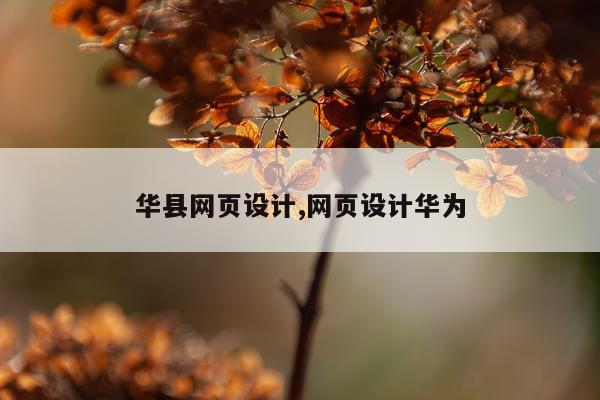 华县网页设计,网页设计华为