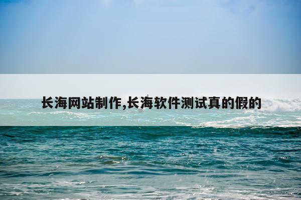 长海网站制作,长海软件测试真的假的