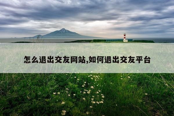 怎么退出交友网站,如何退出交友平台