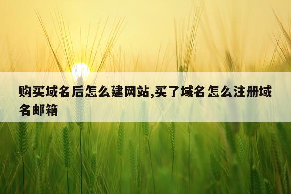购买域名后怎么建网站,买了域名怎么注册域名邮箱