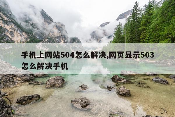 手机上网站504怎么解决,网页显示503怎么解决手机