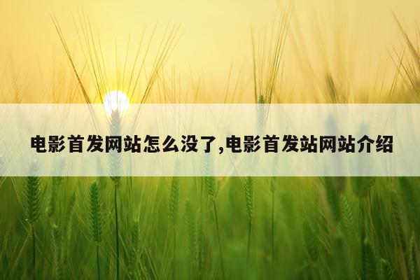 电影首发网站怎么没了,电影首发站网站介绍