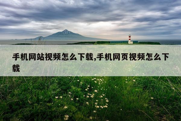 手机网站视频怎么下载,手机网页视频怎么下载