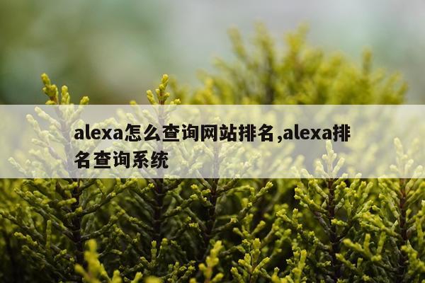 alexa怎么查询网站排名,alexa排名查询系统