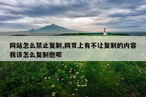 网站怎么禁止复制,网页上有不让复制的内容我该怎么复制他呢