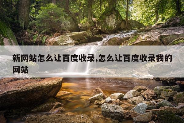新网站怎么让百度收录,怎么让百度收录我的网站