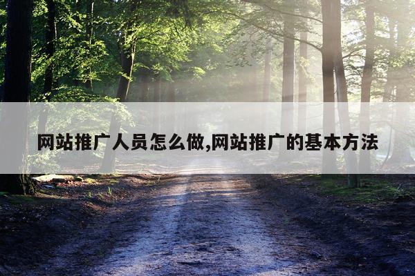 网站推广人员怎么做,网站推广的基本方法