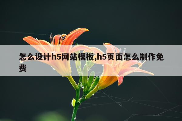 怎么设计h5网站模板,h5页面怎么制作免费