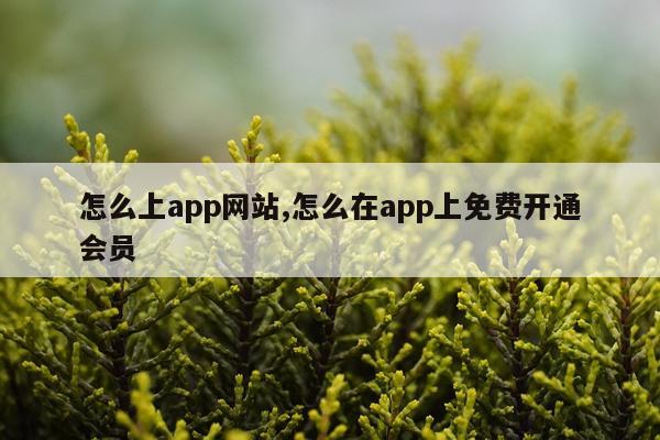 怎么上app网站,怎么在app上免费开通会员