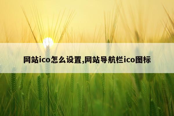 网站ico怎么设置,网站导航栏ico图标