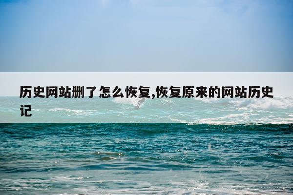 历史网站删了怎么恢复,恢复原来的网站历史记